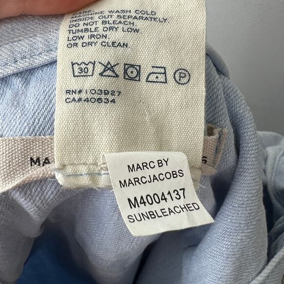 MARC BY MARC JACOBS Sunbleached Pale Indigo Cotton Short Sleeve Shirt Dress Sz M - Picture 10 of 10